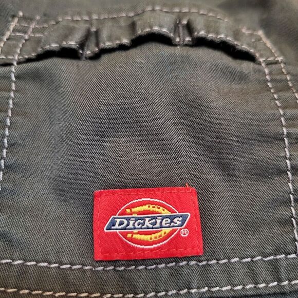 Dickies Plus Size 2XL Black Scrub Top V-Neck Bungee Pocket Utility Logo - Picture 10 of 12